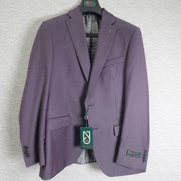 Ted Baker No Ordinary Joe London Purple Suit Jacket 40S & 34S Pants Set - Picture 1 of 16